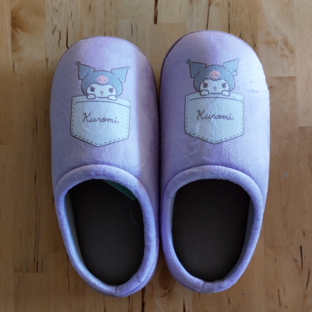 Sanrio Kuromi Ladies Soft Suede Room Shoes Slippers  Purple 24cm New